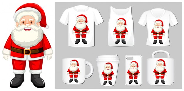 Tema de Navidad con Santa en plantillas de productos