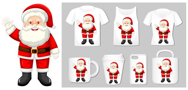 Tema de Navidad con Santa en plantillas de productos