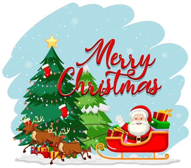 Tema de Navidad con Santa en trineo