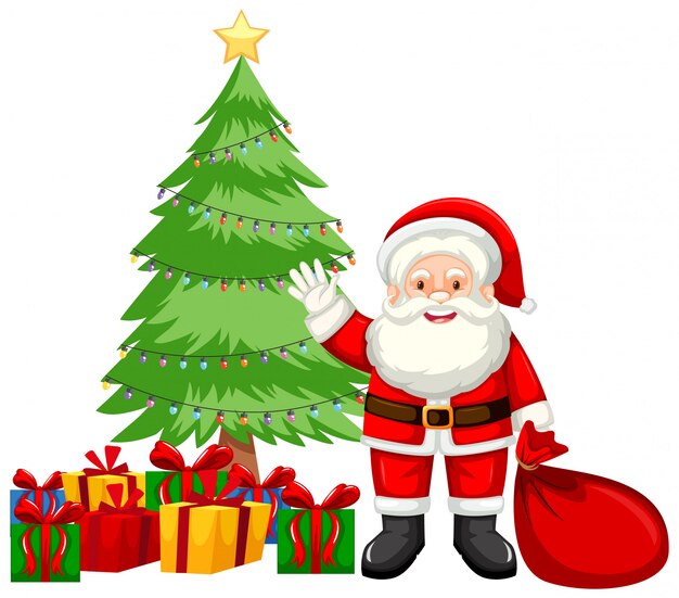 Tema navideño con Papá Noel y regalos