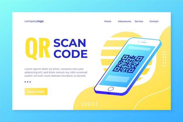 Tema de página de aterrizaje de escaneo de código Qr