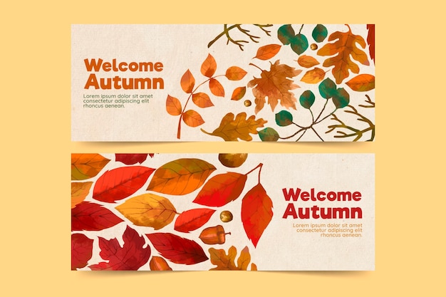 Tema de paquete de banner de otoño