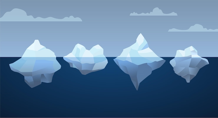 Vector gratuito tema del paquete de iceberg