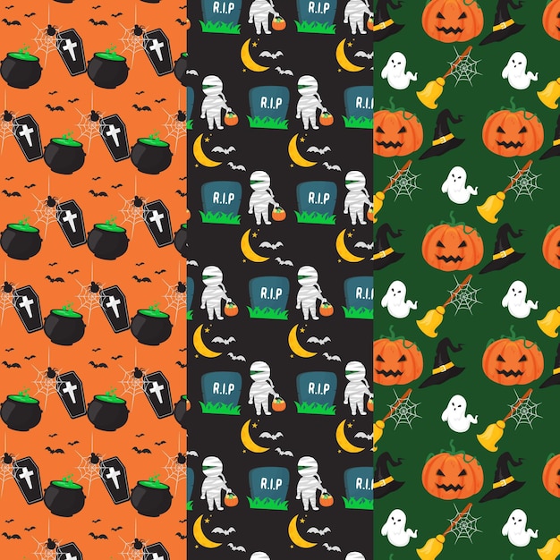 Tema del paquete de patrones de halloween