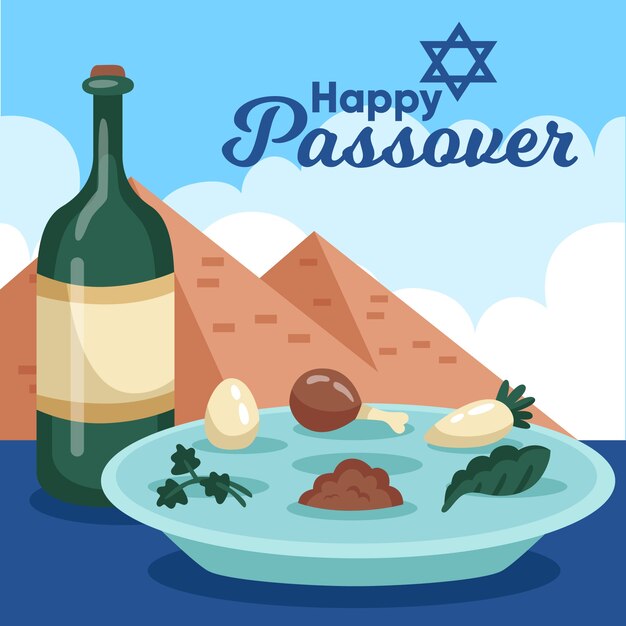 Tema de pascua feliz de diseño plano