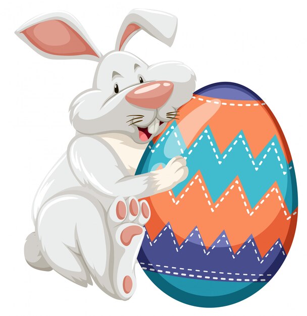 Tema de Pascua con huevo decorado en patrones coloridos
