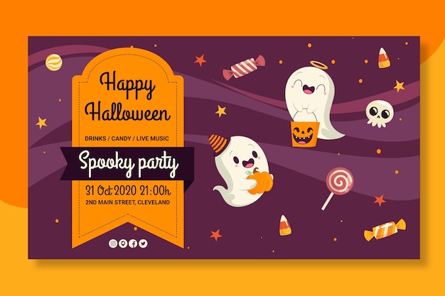 Tema de plantilla de banners de halloween