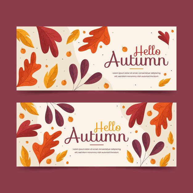 Tema de plantilla de banners de otoño