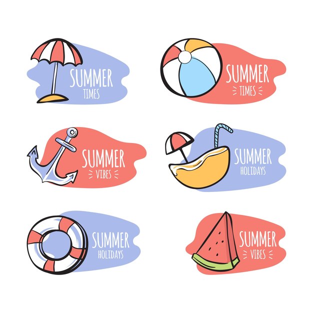 Tema de plantilla de etiquetas de verano