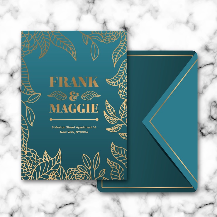 Vector gratuito tema de plantilla de invitación de boda de lujo