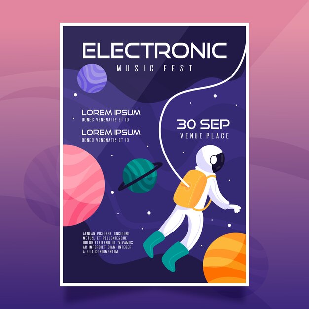 Tema de plantilla de póster de música
