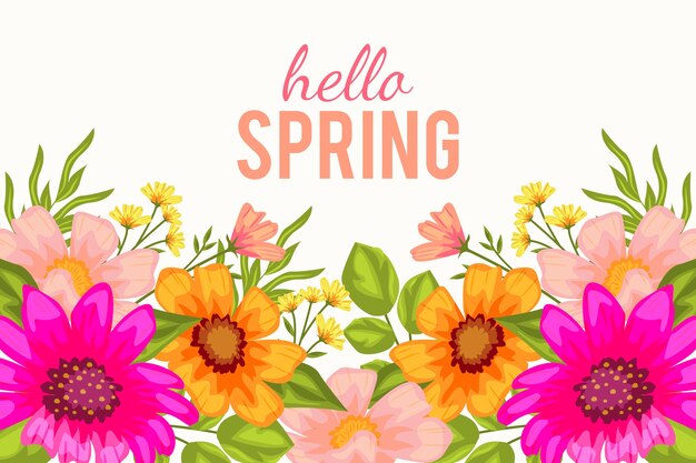 Tema de primavera de diseño plano para fondo