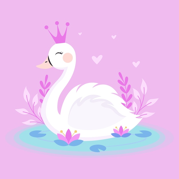 Vector gratuito tema de princesa cisne