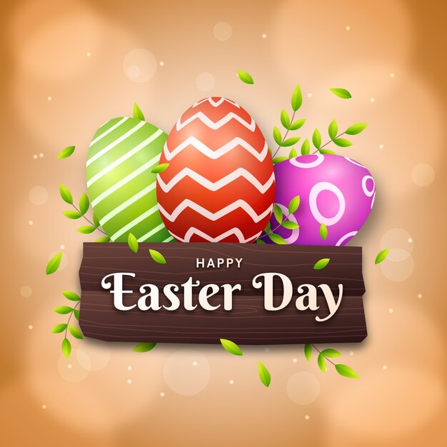 Tema realista de feliz día de pascua