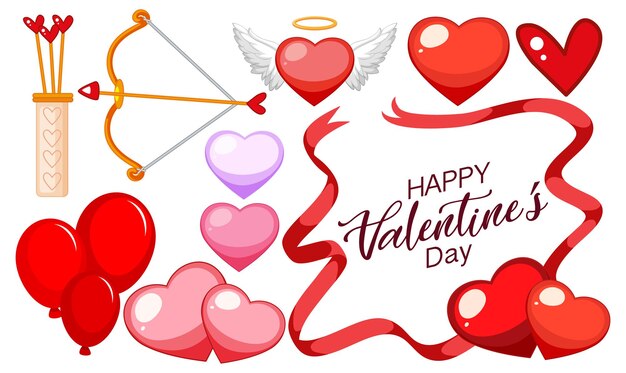 Tema de San Valentín con corazones rojos