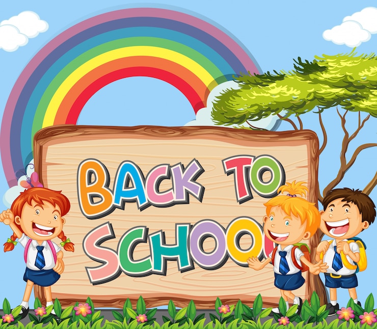 Vector gratuito tema de signo de regreso a la escuela