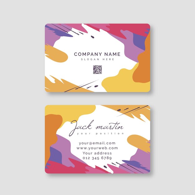 Tema de tarjeta de visita pintado a mano