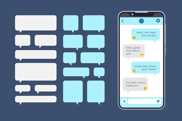 Templata de chat de WhatsApp de diseño plano
