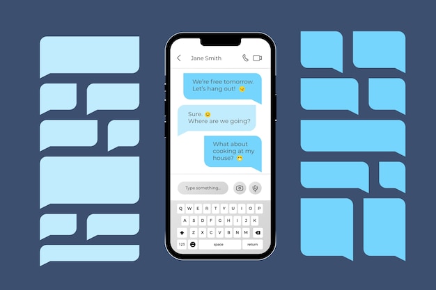 Templata de chat de WhatsApp de diseño plano