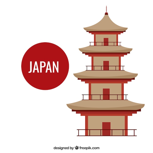 Vector gratuito templo japonés