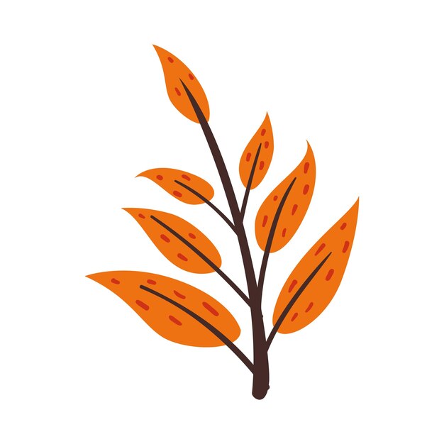 la temporada de otoño la rama deja el icono aislado