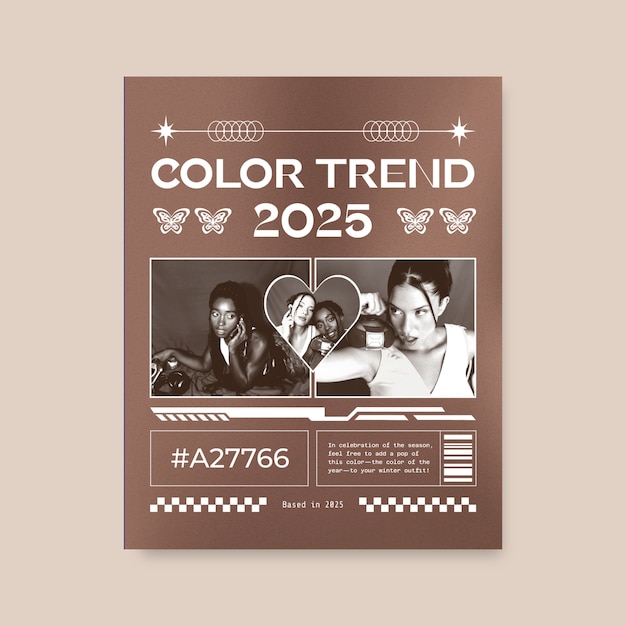 Tendencia de color moderna y2k 2025 publicación vertical en Instagram