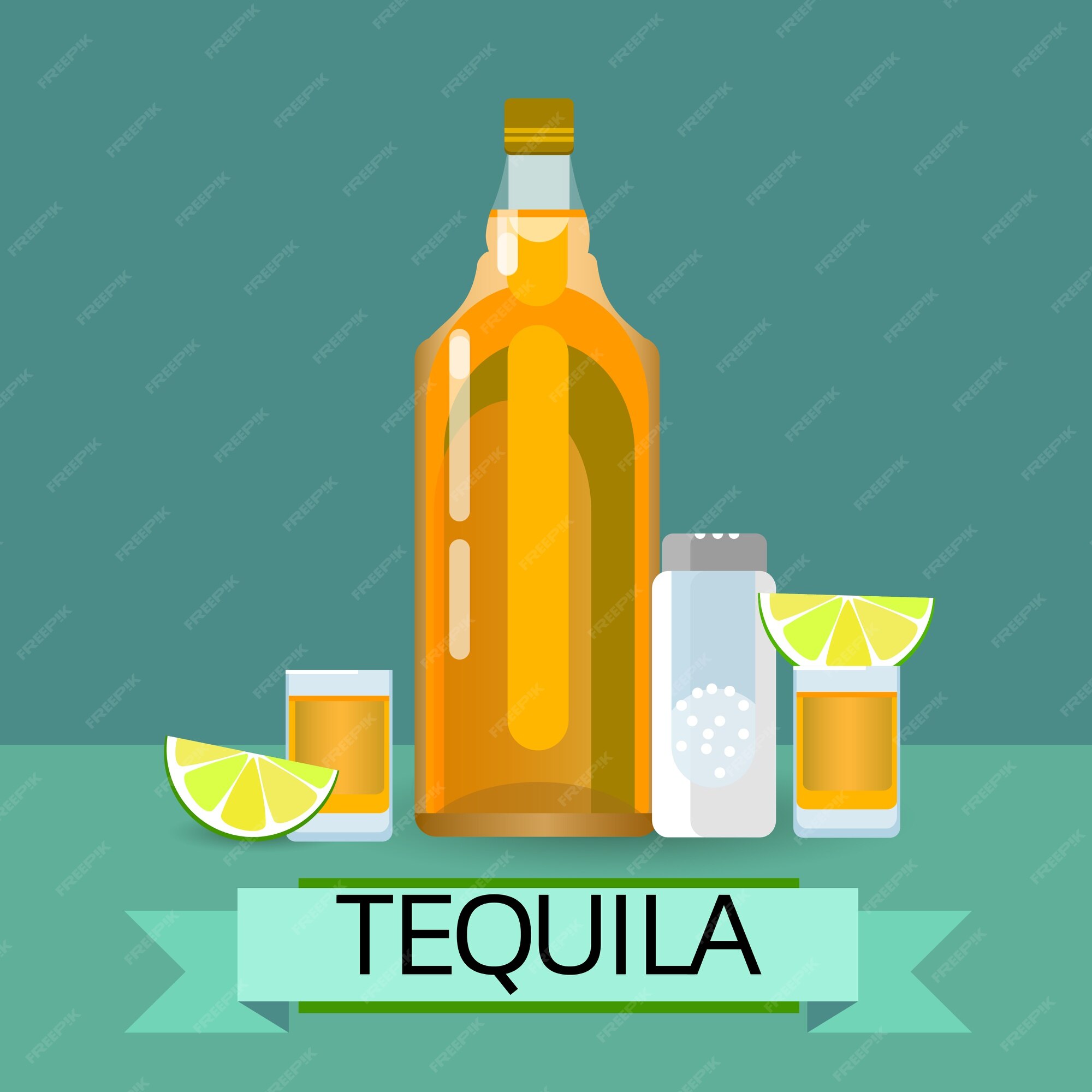 Tequila gold bottle glass con limón, lima, sal, bebida de alcohol