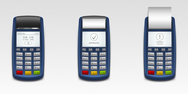 Terminales de punto de venta con fondo transparente