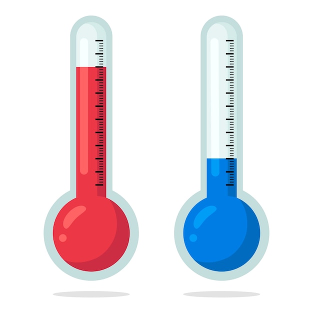 Vector gratuito termómetros frío y caliente