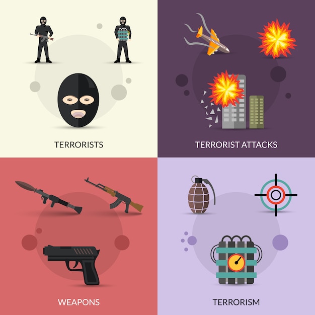 Vector gratuito terrorismo conjunto plano