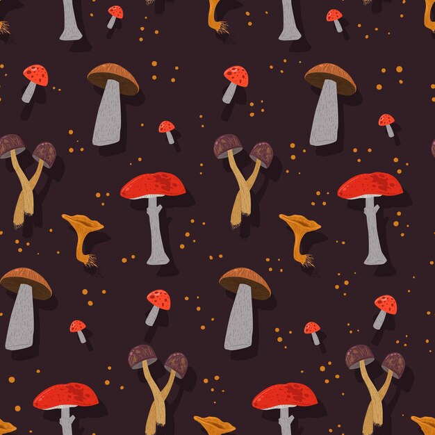 Textil de patrón de setas dibujadas a mano