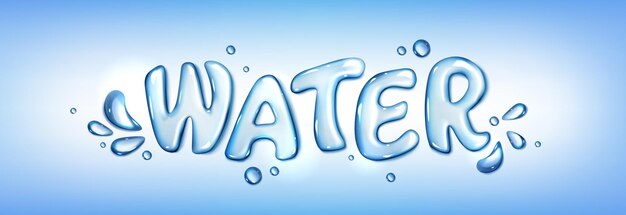 Texto de agua realista con fuente de burbuja 3d splash