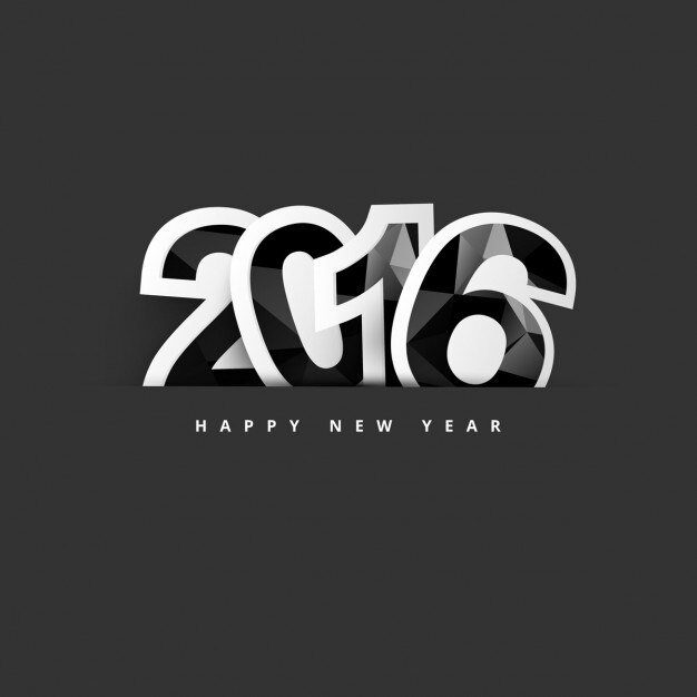 Texto de Año nuevo 2016 poligonal