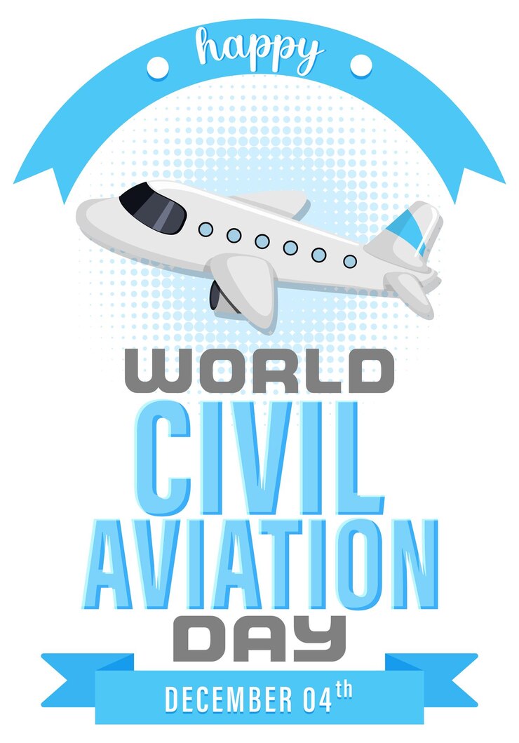 Vector gratuito texto de aviación civil mundial para el diseño de carteles o pancartas