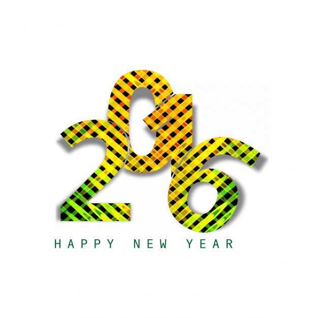 Vector gratuito texto colorido de nuevo año 2016