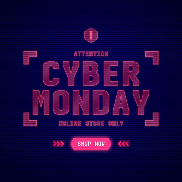 Texto de cyber monday de tecnología realista