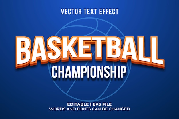 Vector gratuito texto deportivo del campeonato de baloncesto