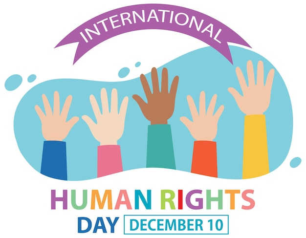 Vector gratuito texto del día internacional de los derechos humanos para el diseño de pancartas