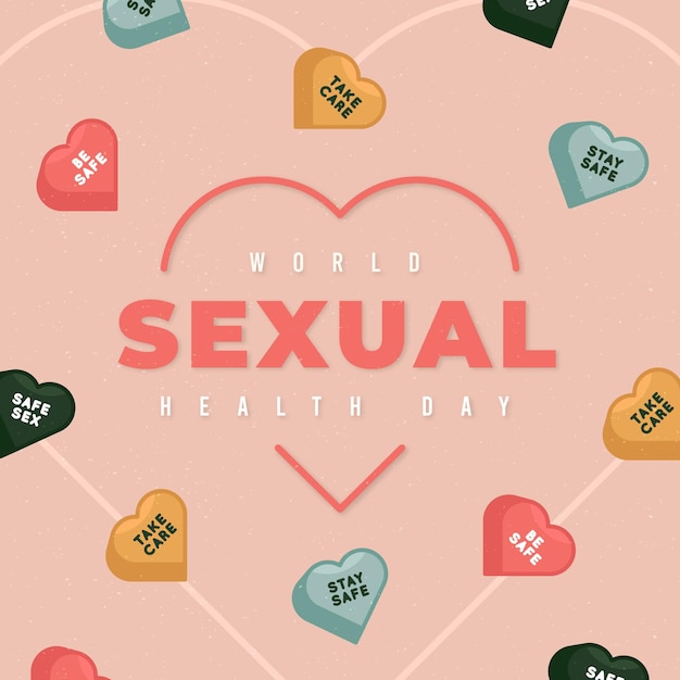 Vector gratuito texto del día mundial de la salud sexual