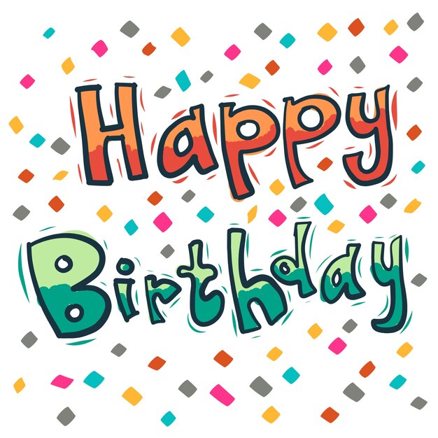 Texto dibujado a mano de feliz cumpleaños