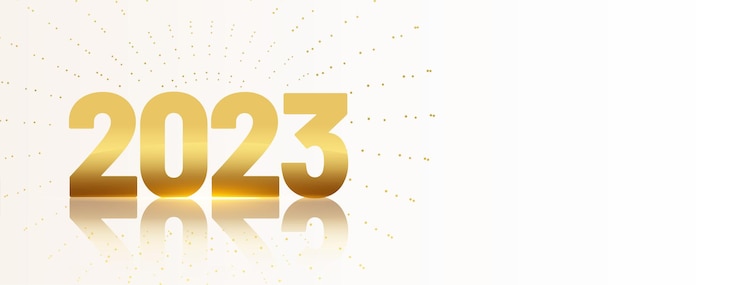 Vector gratuito texto dorado 2023 para el banner del festival de año nuevo