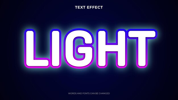 Texto de efecto de luz editable