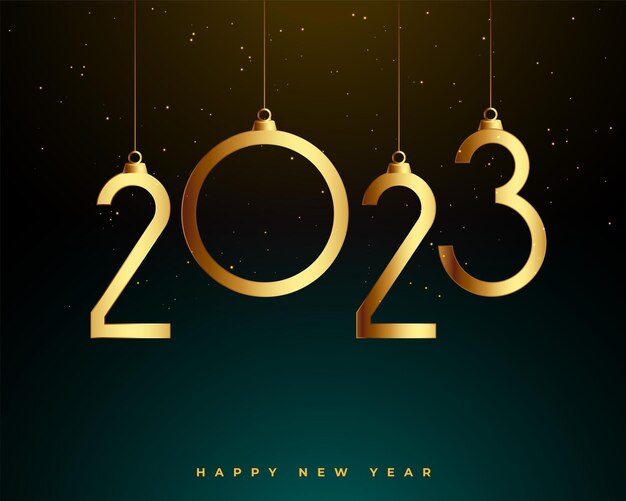 Texto de estilo colgante 2023 en dorado para el festival de año nuevo