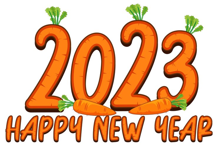 Vector gratuito texto de feliz año nuevo 2023 para diseño de banner