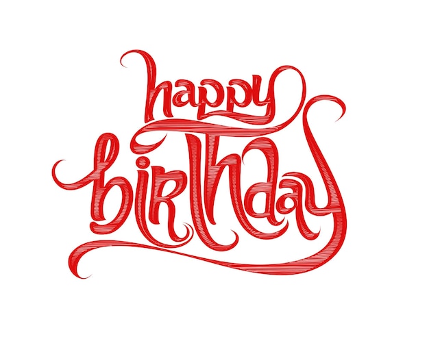 Texto de feliz cumpleaños hecho de elemento de diseño de vector de escritura a mano