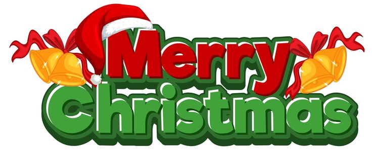 Vector gratuito texto de feliz navidad para el diseño de carteles o pancartas