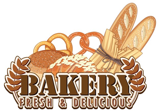 Texto fresco y delicioso de panadería para diseño de pancartas o carteles