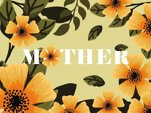 Texto madre con diseño de fondo de flores.