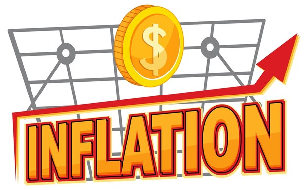 Texto de palabra aislado de inflación
