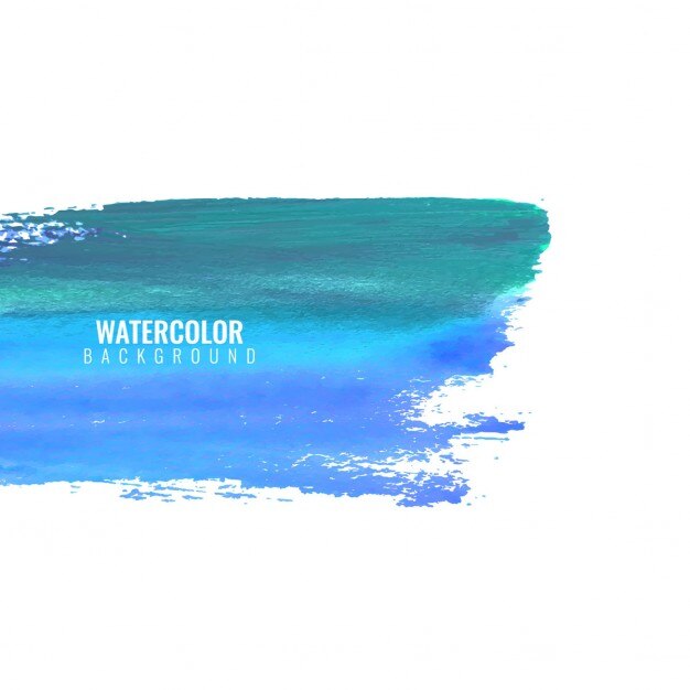 Textura de acuarela artística, mancha de pintura azul
